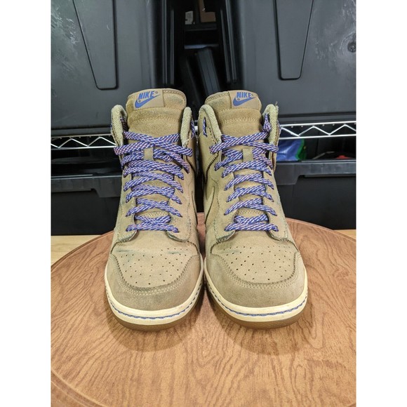 Nike Womens Dunk Sky Hi Suede Bamboo Sneaker Wedges 528899-201 Size 10 - Picture 3 of 16